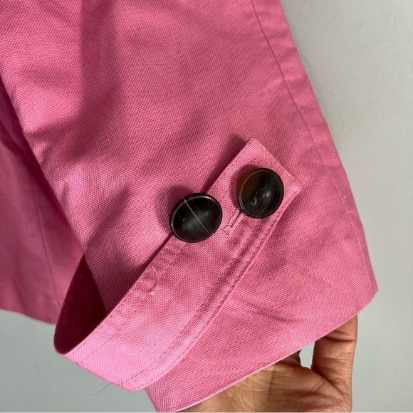 Talbots Linen Blend Blazer Barbie Pink Trapeze Style Women’s Size 14 3/4 Sleeve - Picture 11 of 14